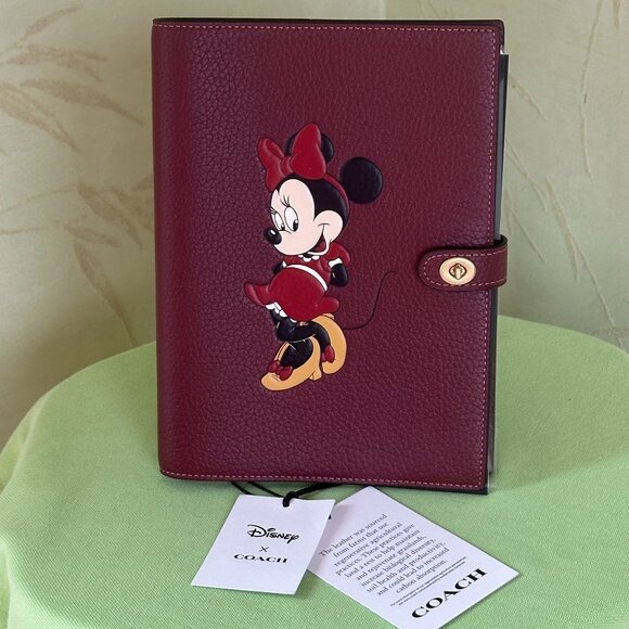 COACH DISNEY MINNIE MOUSE NOTEBOOK IN REGENERATIVE LEATHER:NIB CQ803 - Picture 1 of 14